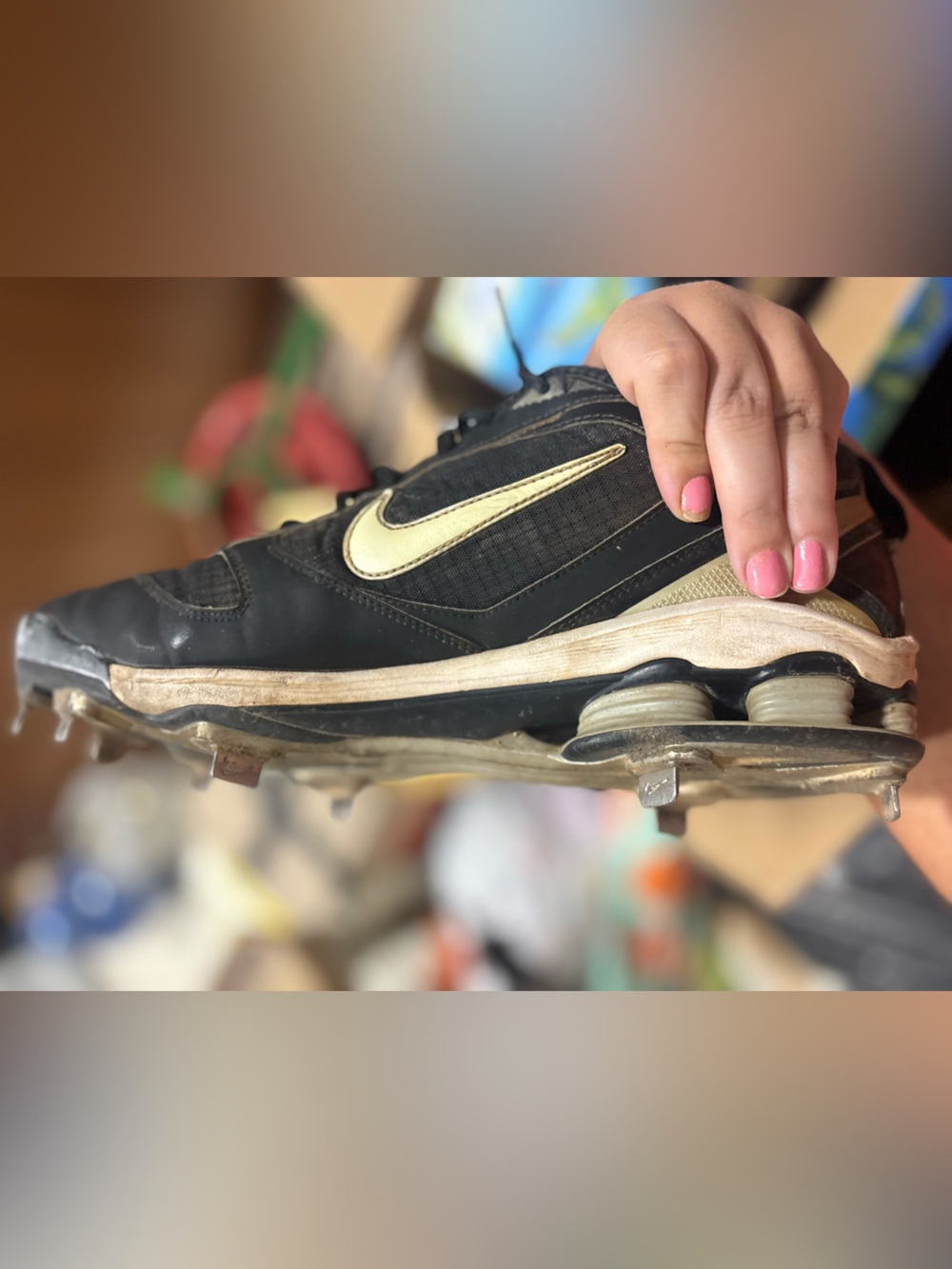 Nike Shox Metal Men's Black and White Athletic Baseball Soccer Cleats Size 11 - Picture 7 of 9